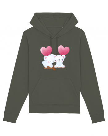 Valentine Polar Bear Heart Khaki