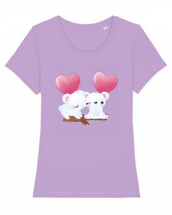 Valentine Polar Bear Heart Lavender Dawn