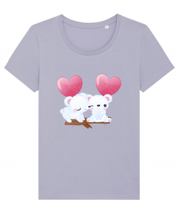 Valentine Polar Bear Heart Lavender