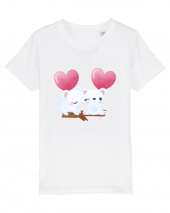 Valentine Polar Bear Heart White