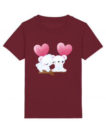 Valentine Polar Bear Heart Burgundy