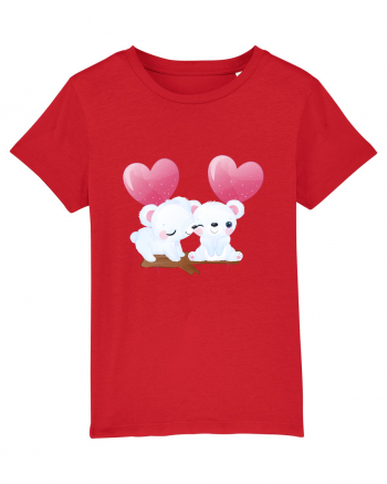 Valentine Polar Bear Heart Red