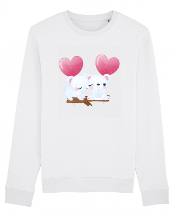 Valentine Polar Bear Heart White