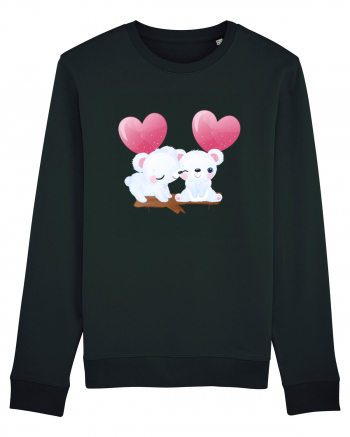 Valentine Polar Bear Heart Black