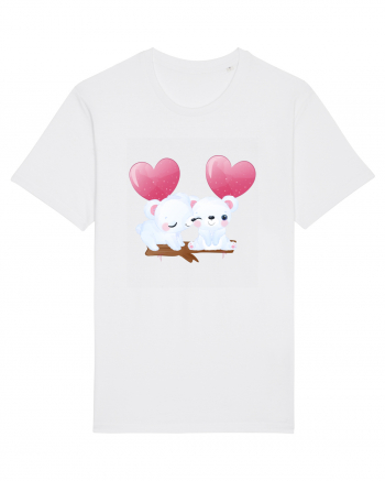 Valentine Polar Bear Heart White