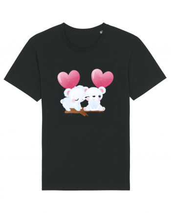 Valentine Polar Bear Heart Black