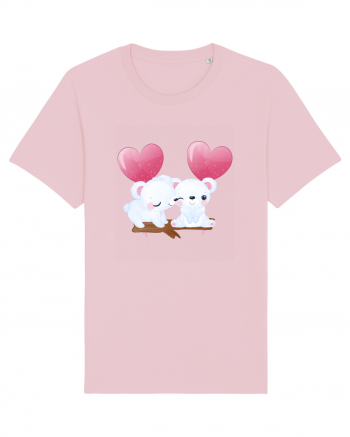 Valentine Polar Bear Heart Cotton Pink