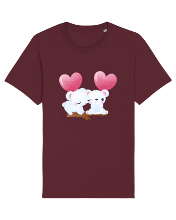 Valentine Polar Bear Heart Burgundy