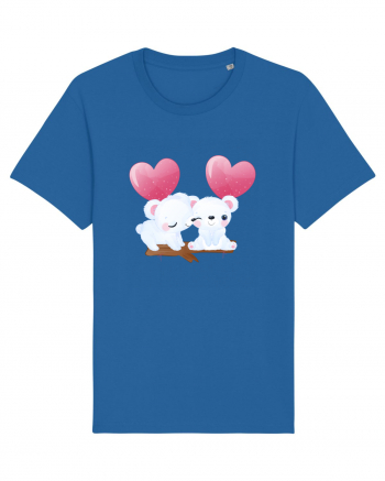 Valentine Polar Bear Heart Royal Blue