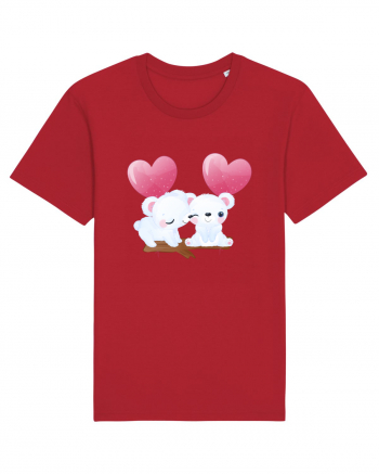 Valentine Polar Bear Heart Red