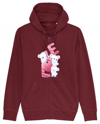 Valentine Polar Bear LOVE Burgundy