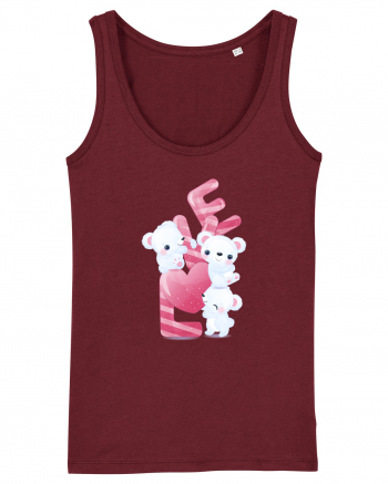 Valentine Polar Bear LOVE Burgundy