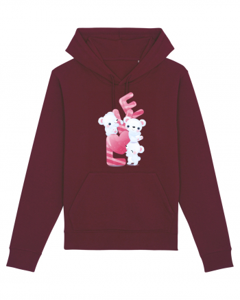 Valentine Polar Bear LOVE Burgundy