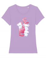 Valentine Polar Bear LOVE Tricou mânecă scurtă guler larg fitted Damă Expresser