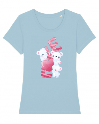 Valentine Polar Bear LOVE Sky Blue