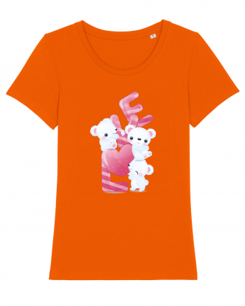 Valentine Polar Bear LOVE Bright Orange