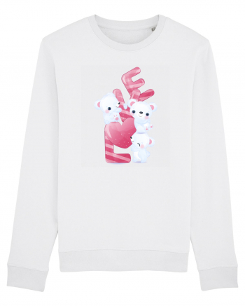 Valentine Polar Bear LOVE White