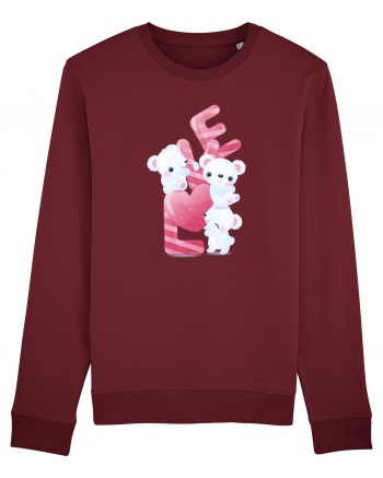 Valentine Polar Bear LOVE Burgundy