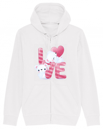 Valentine Polar Bear In Love White