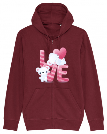 Valentine Polar Bear In Love Burgundy