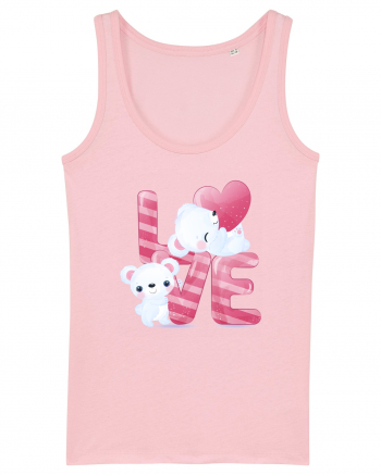 Valentine Polar Bear In Love Cotton Pink