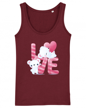 Valentine Polar Bear In Love Burgundy