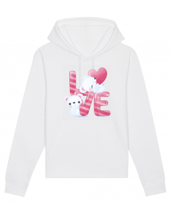 Valentine Polar Bear In Love White