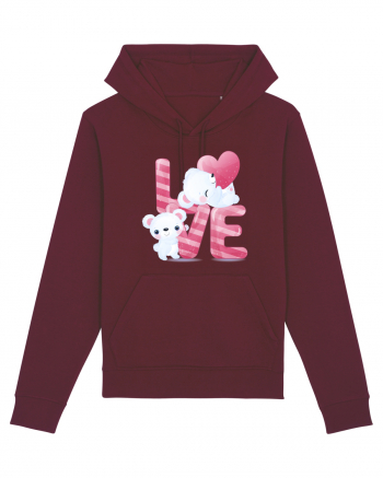 Valentine Polar Bear In Love Burgundy