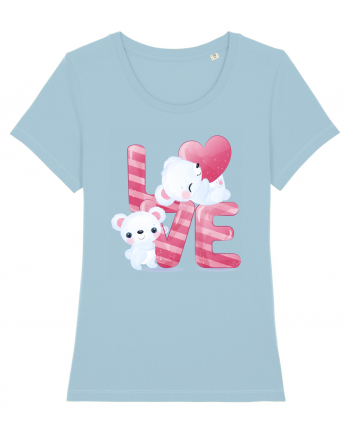 Valentine Polar Bear In Love Sky Blue