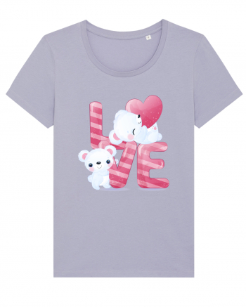 Valentine Polar Bear In Love Lavender