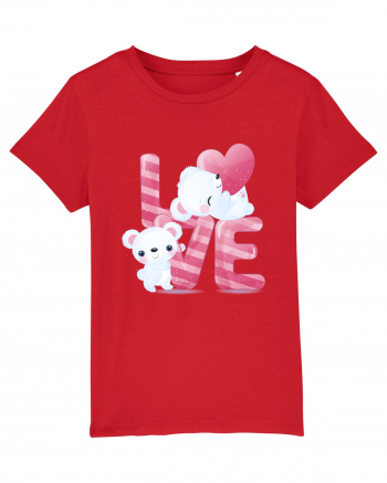 Valentine Polar Bear In Love Red