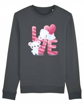 Valentine Polar Bear In Love Anthracite