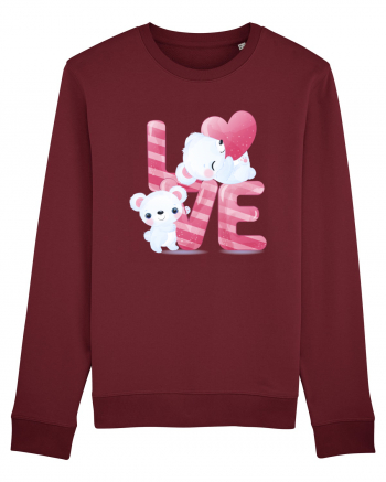 Valentine Polar Bear In Love Burgundy