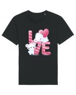 Valentine Polar Bear In Love Tricou mânecă scurtă Unisex Rocker