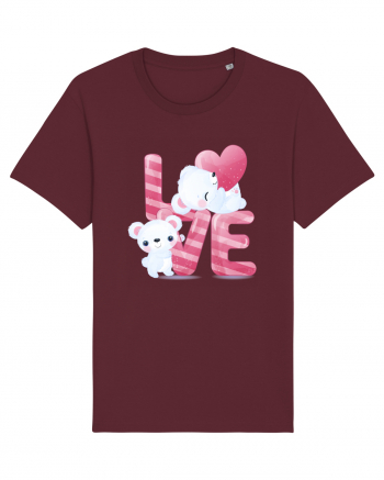 Valentine Polar Bear In Love Burgundy