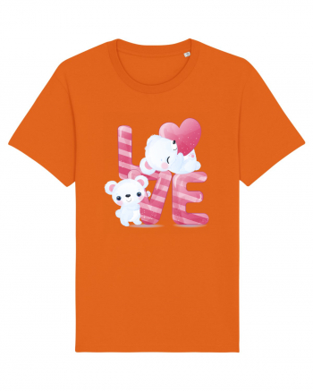 Valentine Polar Bear In Love Bright Orange