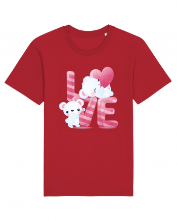 Valentine Polar Bear In Love Red