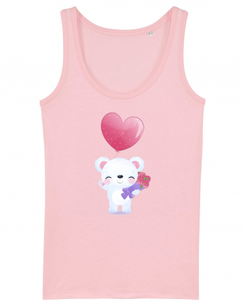 Happy Valentine Polar Bear Cotton Pink