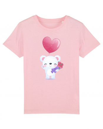 Happy Valentine Polar Bear Cotton Pink