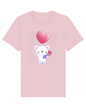 Happy Valentine Polar Bear Cotton Pink