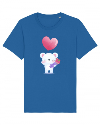 Happy Valentine Polar Bear Royal Blue