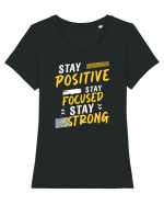 Positive Focused Strong Tricou mânecă scurtă guler larg fitted Damă Expresser