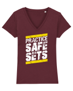 Practice Safe Sets Tricou mânecă scurtă guler V Damă Evoker