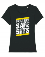 Practice Safe Sets Tricou mânecă scurtă guler larg fitted Damă Expresser