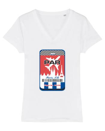 PARIS Airport tag White