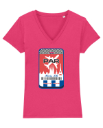 PARIS Airport tag Tricou mânecă scurtă guler V Damă Evoker