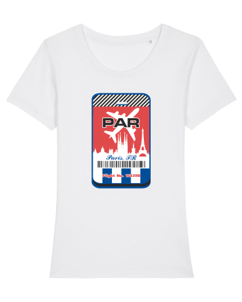 PARIS Airport tag White