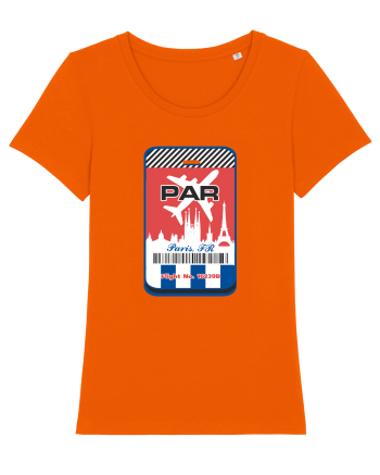 PARIS Airport tag Bright Orange