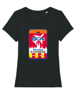 Barcelona airport tag Tricou mânecă scurtă guler larg fitted Damă Expresser