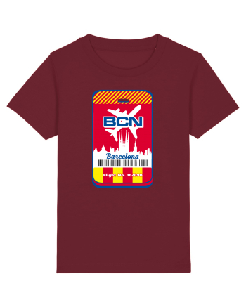 Barcelona airport tag Burgundy